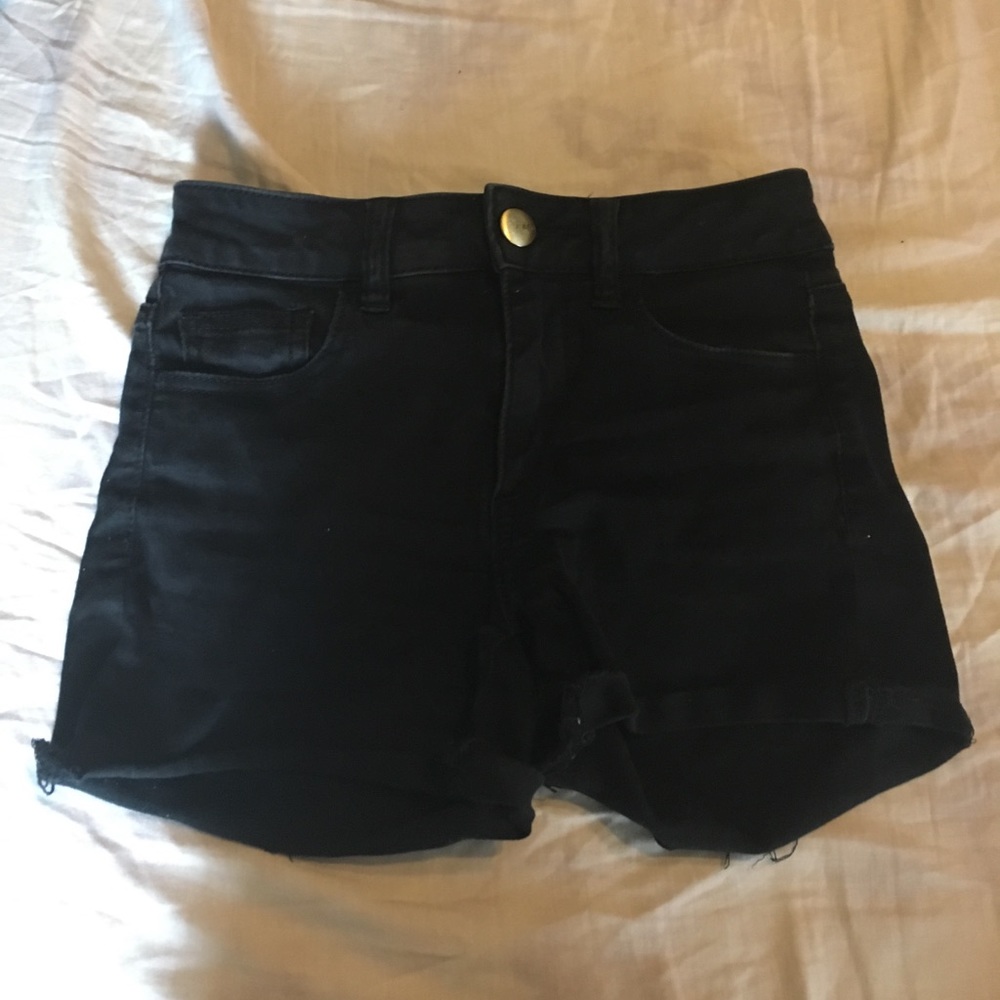 High waisted black shorts